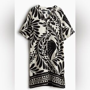 H&M Black and White Midi Dress